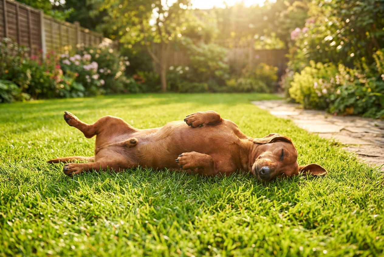 TikTok User Captures a Dachshund's Hilarious Sun Worship Ritual