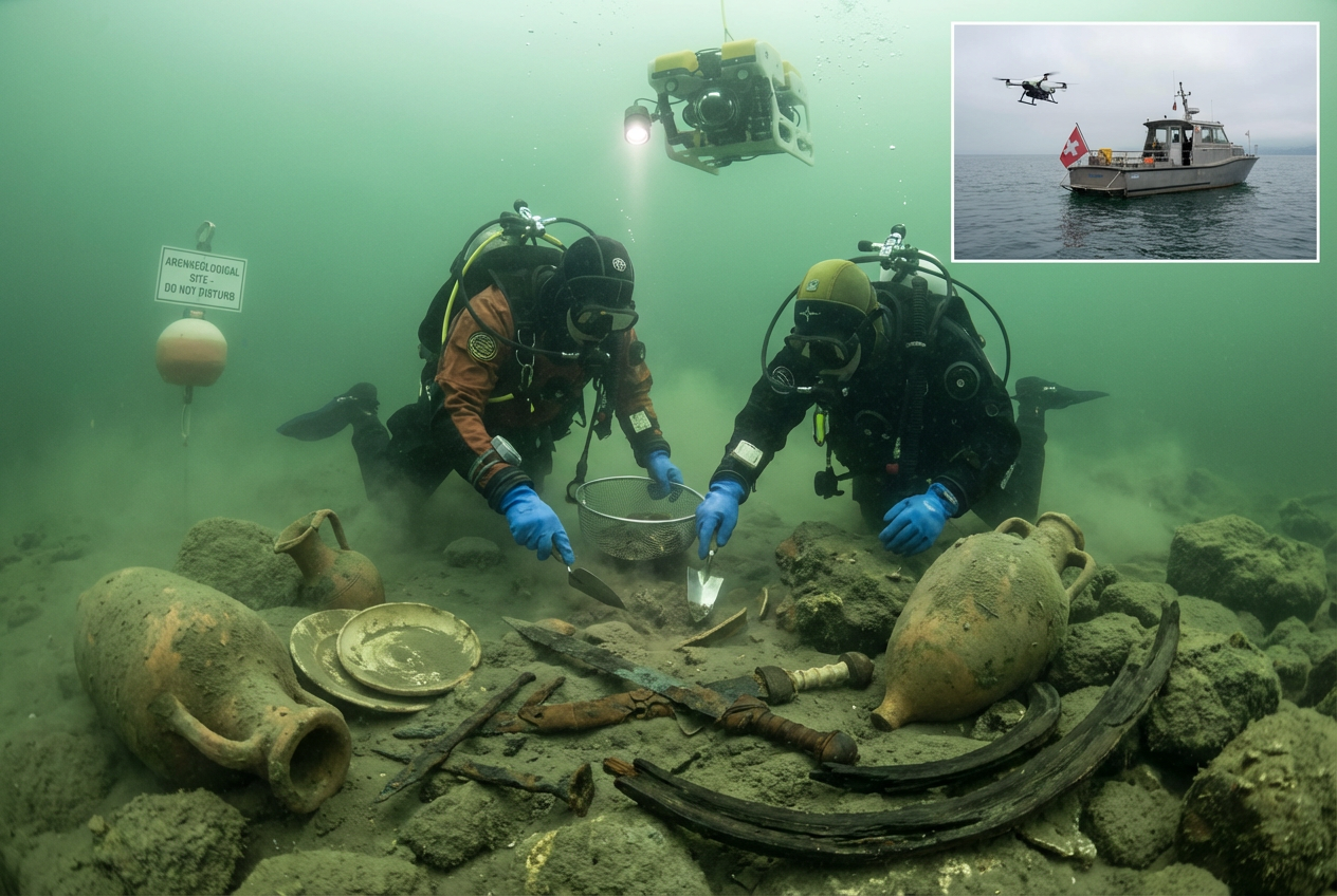 Archaeologists Recover Remarkable Roman Artifacts from a Lake Neuchâtel Shipwreck Mystery