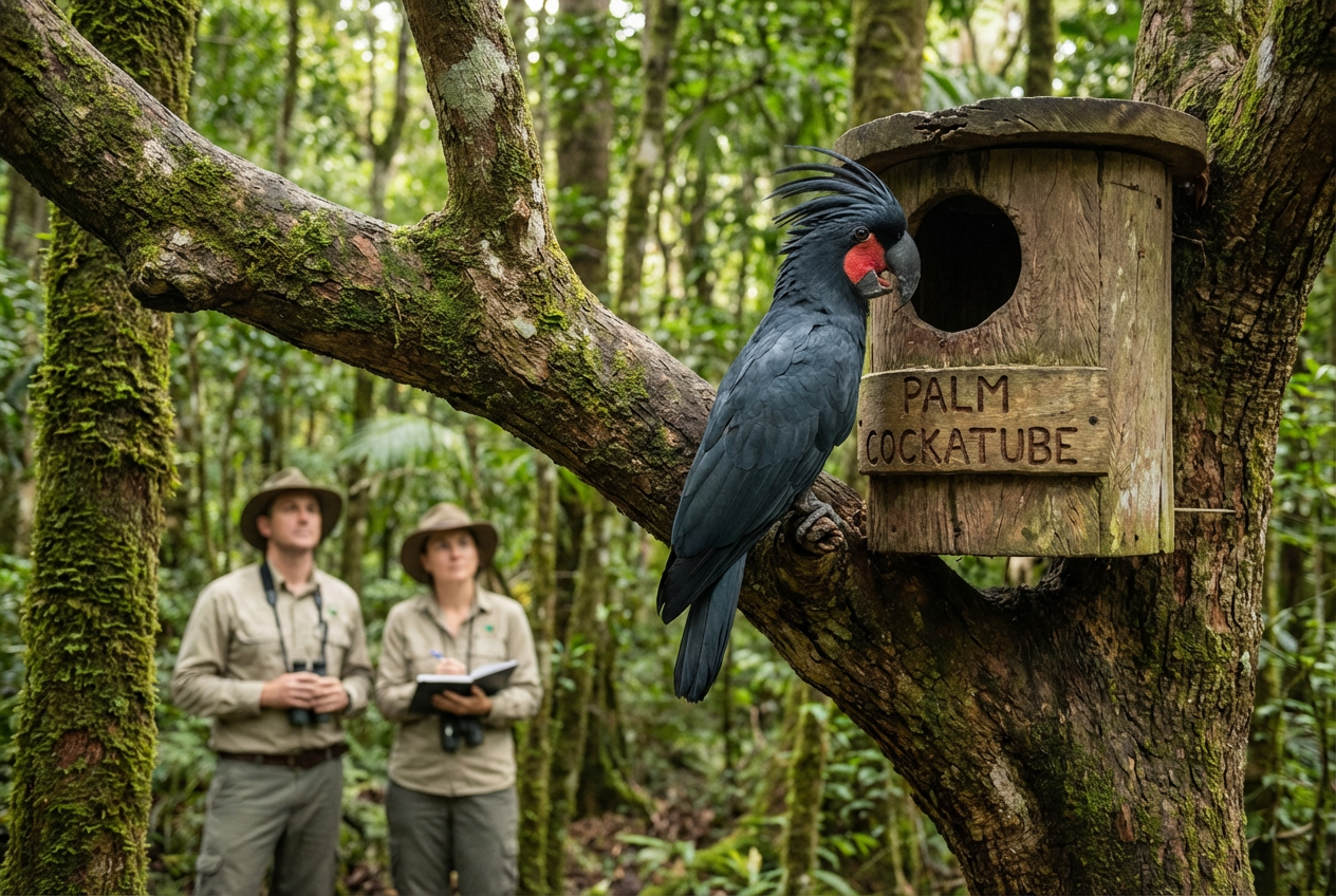 Scientists Unlock a Game-Changing Habit for Endangered Palm Cockatoos
