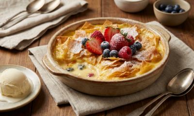 A Chef's Twist Turns Classic Bread Pudding Low-Carb and Seasonal