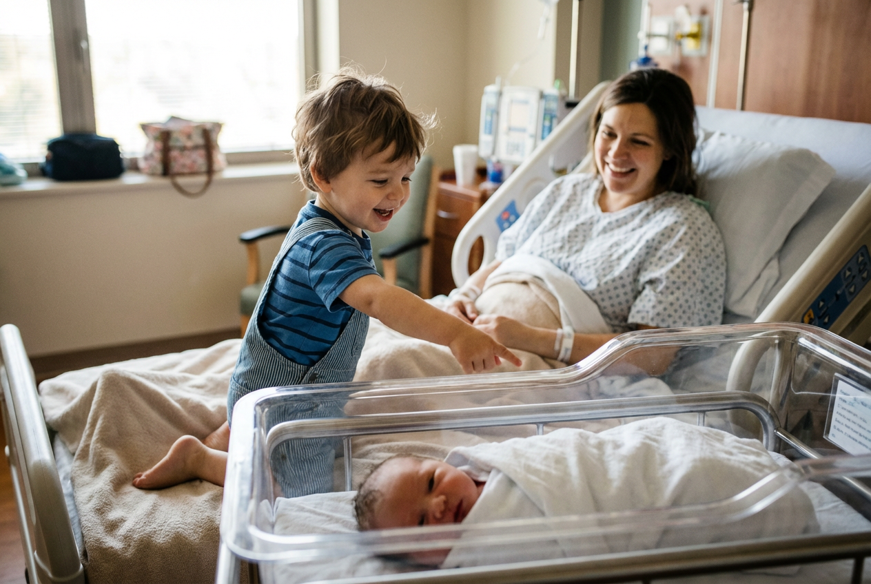 This Little Boy's First Reaction to His New Baby Sister Is Pure Sunshine and Will Melt Your Heart